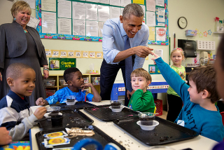 The president has got the touch! Jan. 22, 2015White House Photo by Pete Souza